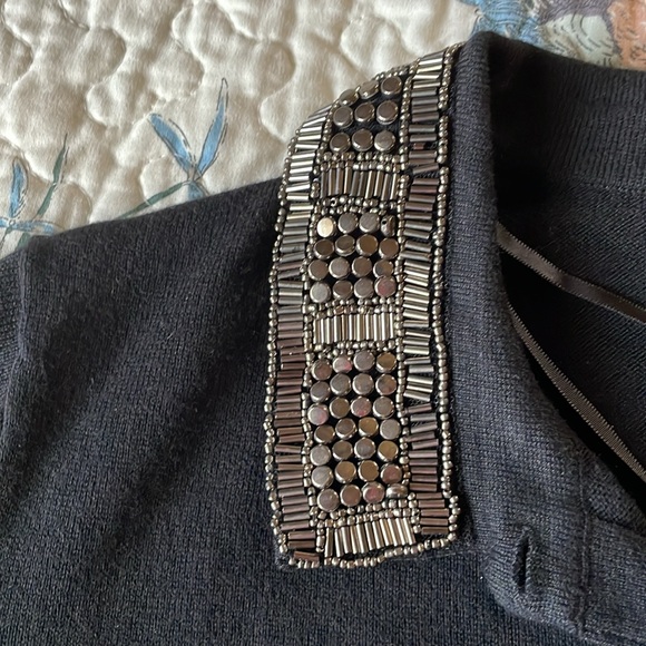 NWT Melissa McCarthy Long Sleeve Beaded Collar Cardigan - Picture 3 of 7